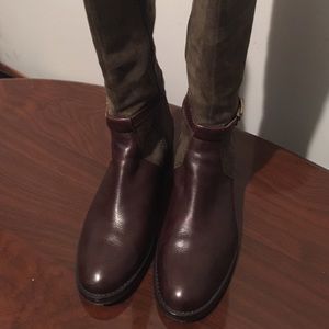 Etienne Aigner Brown/Green Zip Riding Boot 9.5M